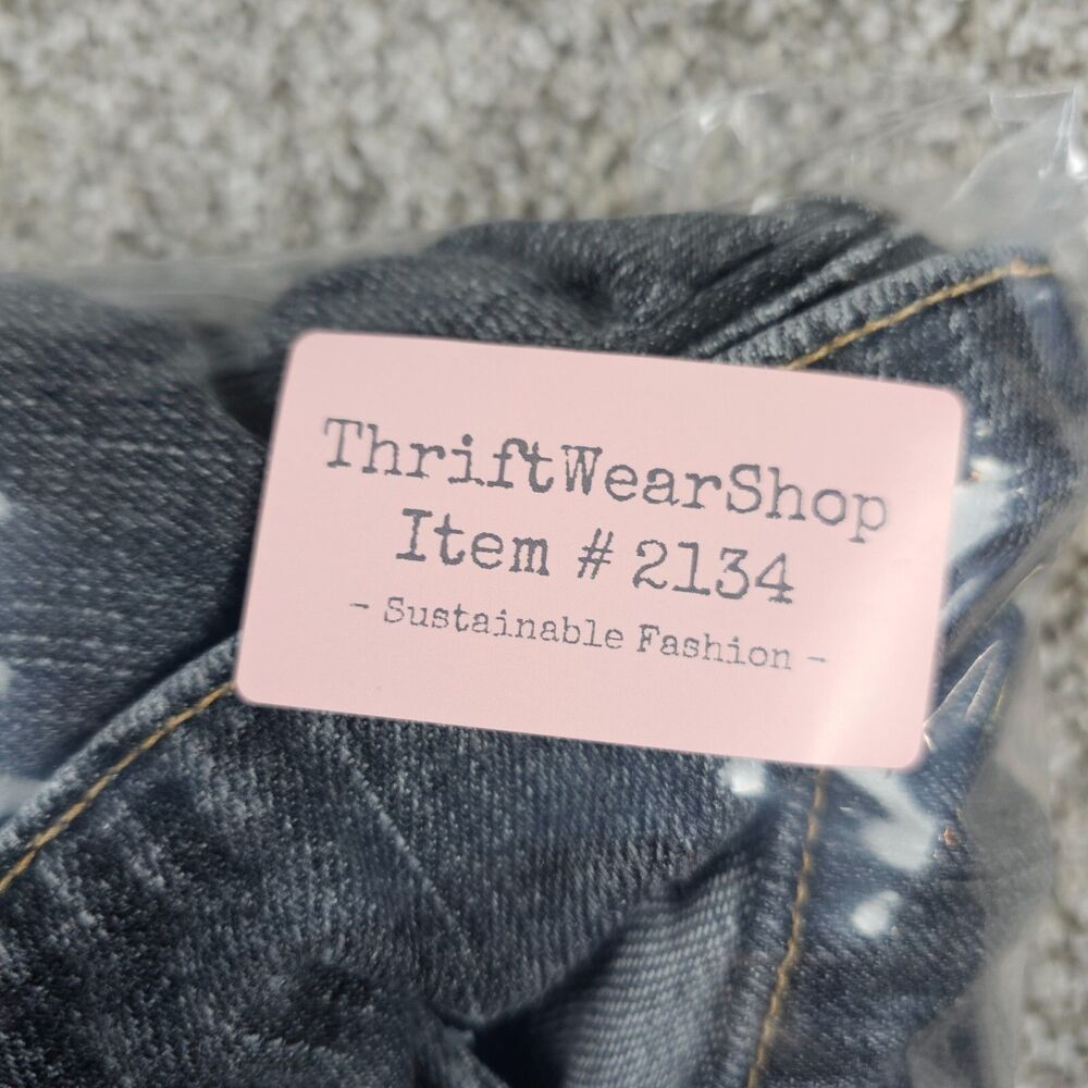 Vintage Gap Denim Jacket Womens Youth Medium Black Stretch Trucker Y2K Button - Picture 9 of 9